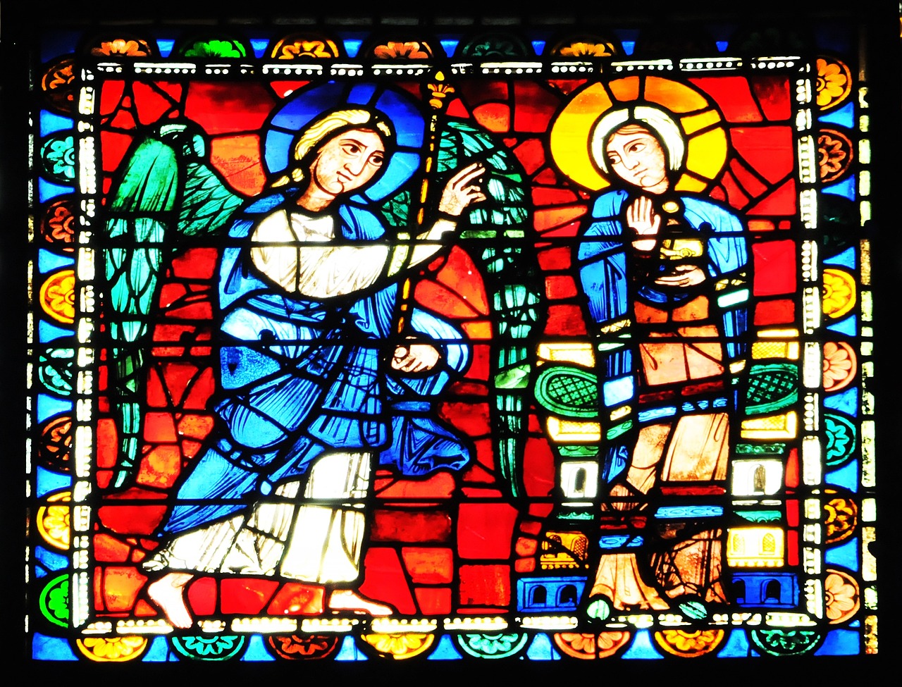 stained glass annunciation saint gabriel free photo