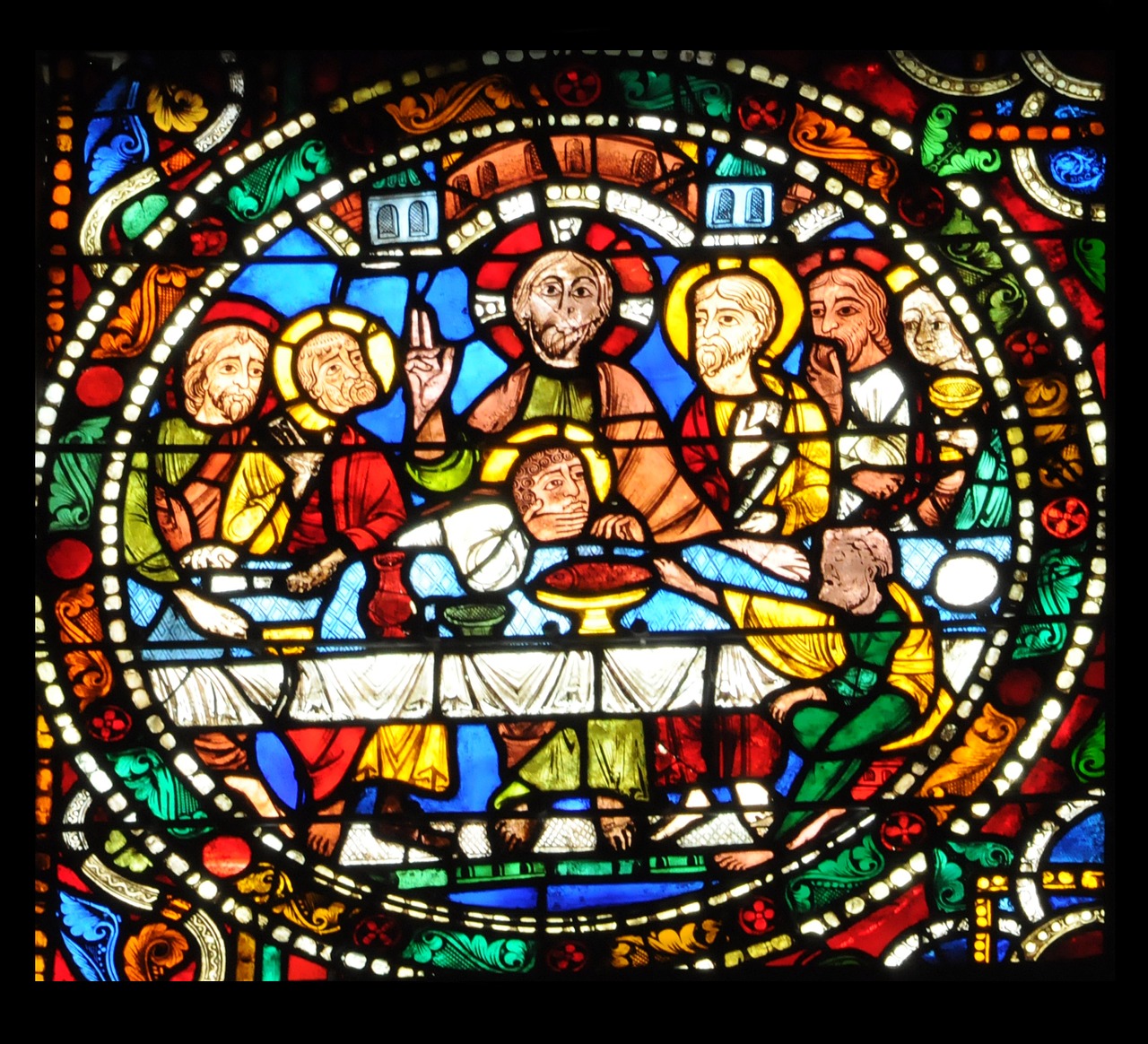 stained glass the last supper glass free photo