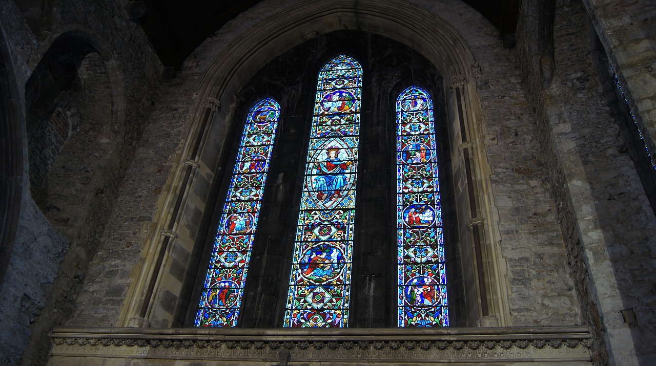 stained glass st mary's cathedral church free photo