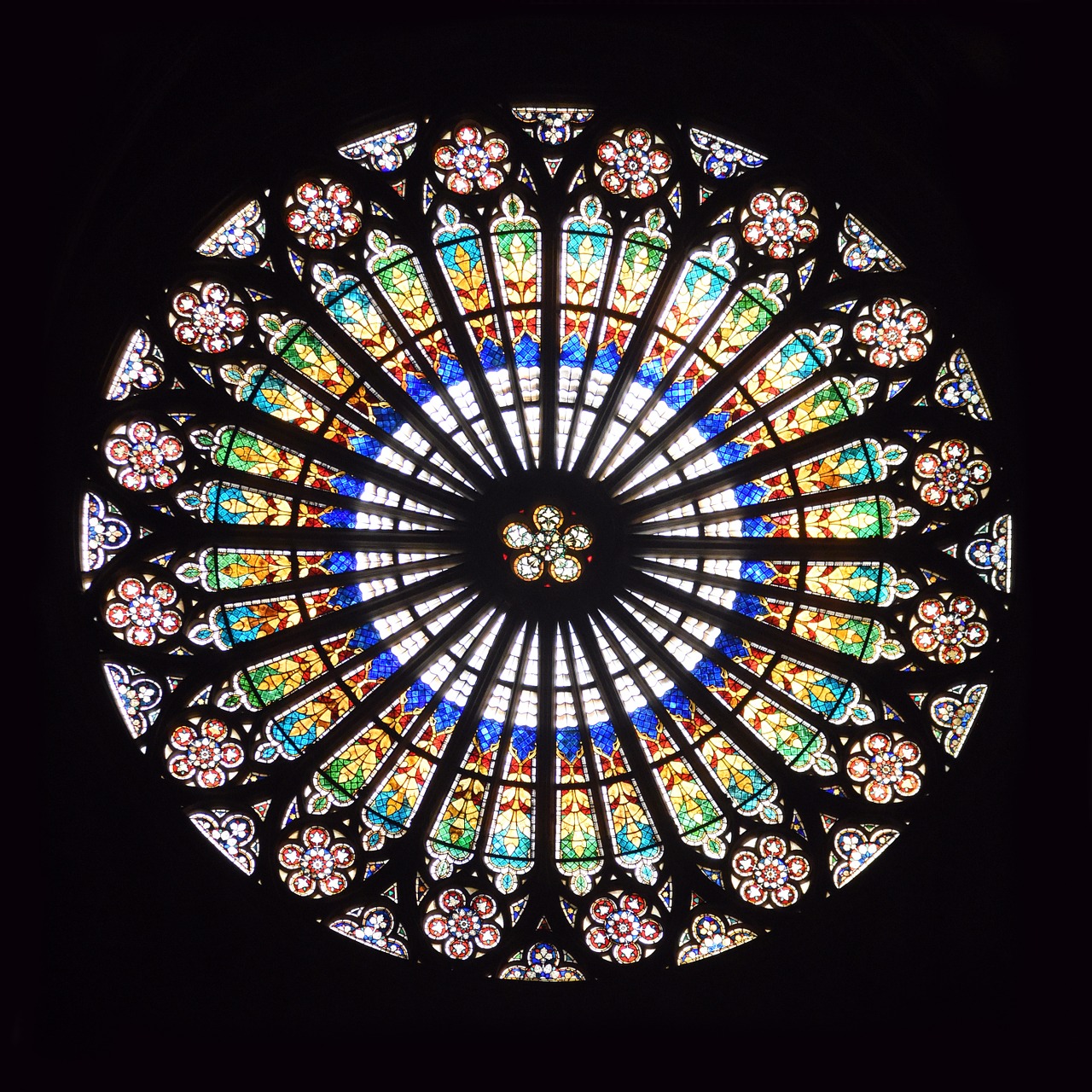 stained glass cathedral rosette free photo