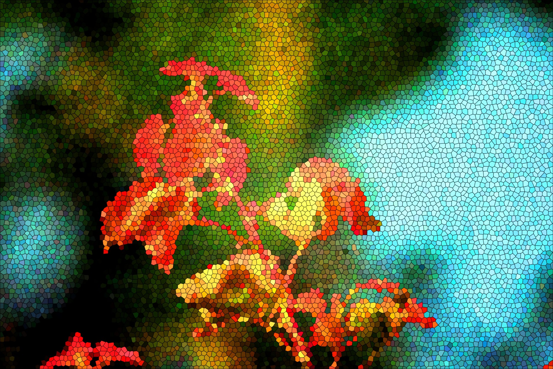 leaf stained glass effect free photo