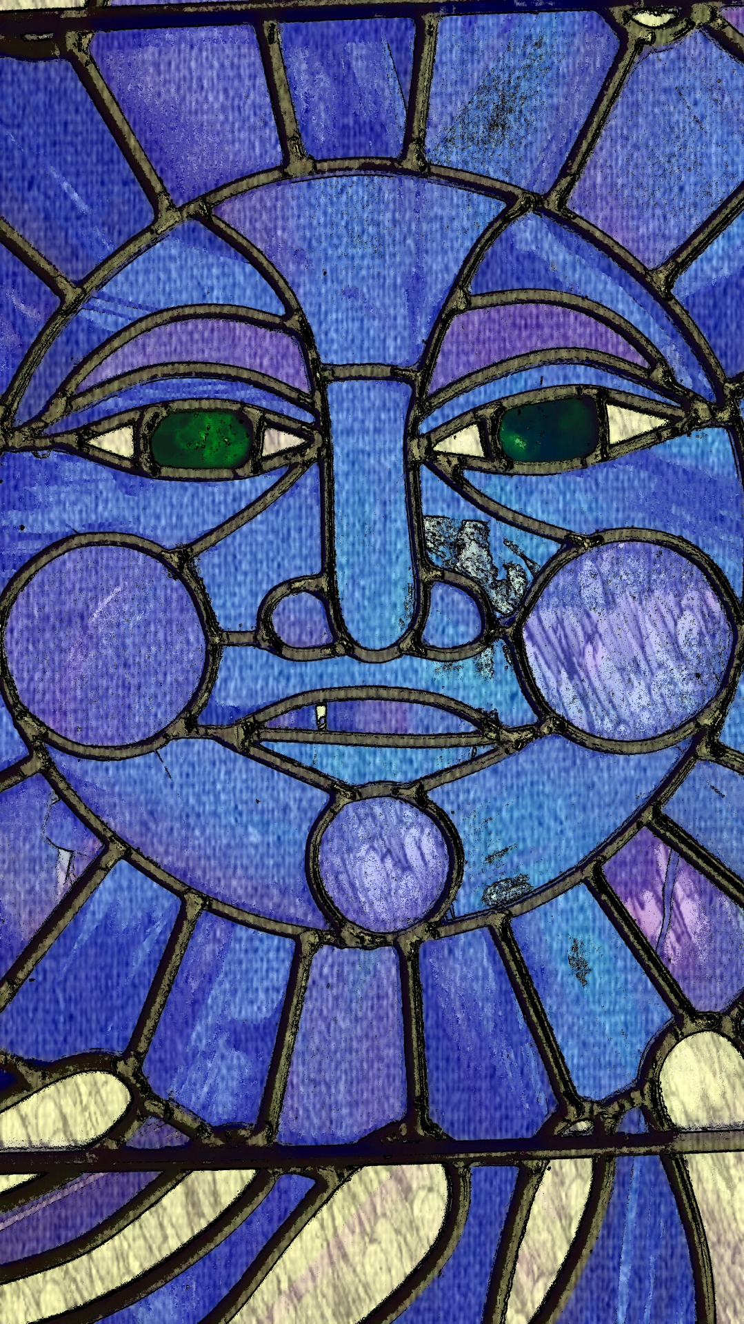 stained glass blue sun free photo