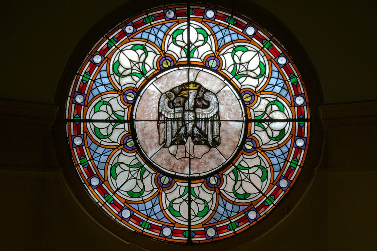 stained glass window krotoszyn the town hall free photo