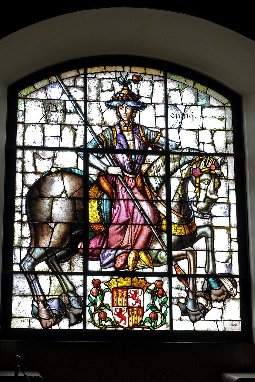 stained-glass window knight window free photo