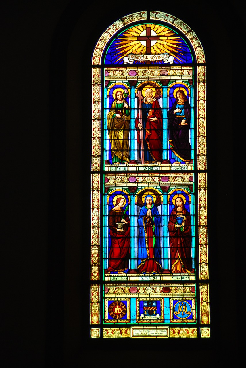 stained glass window church color free photo