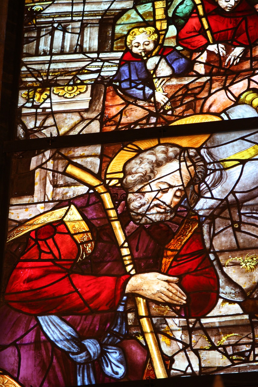 stained glass window santo religion free photo