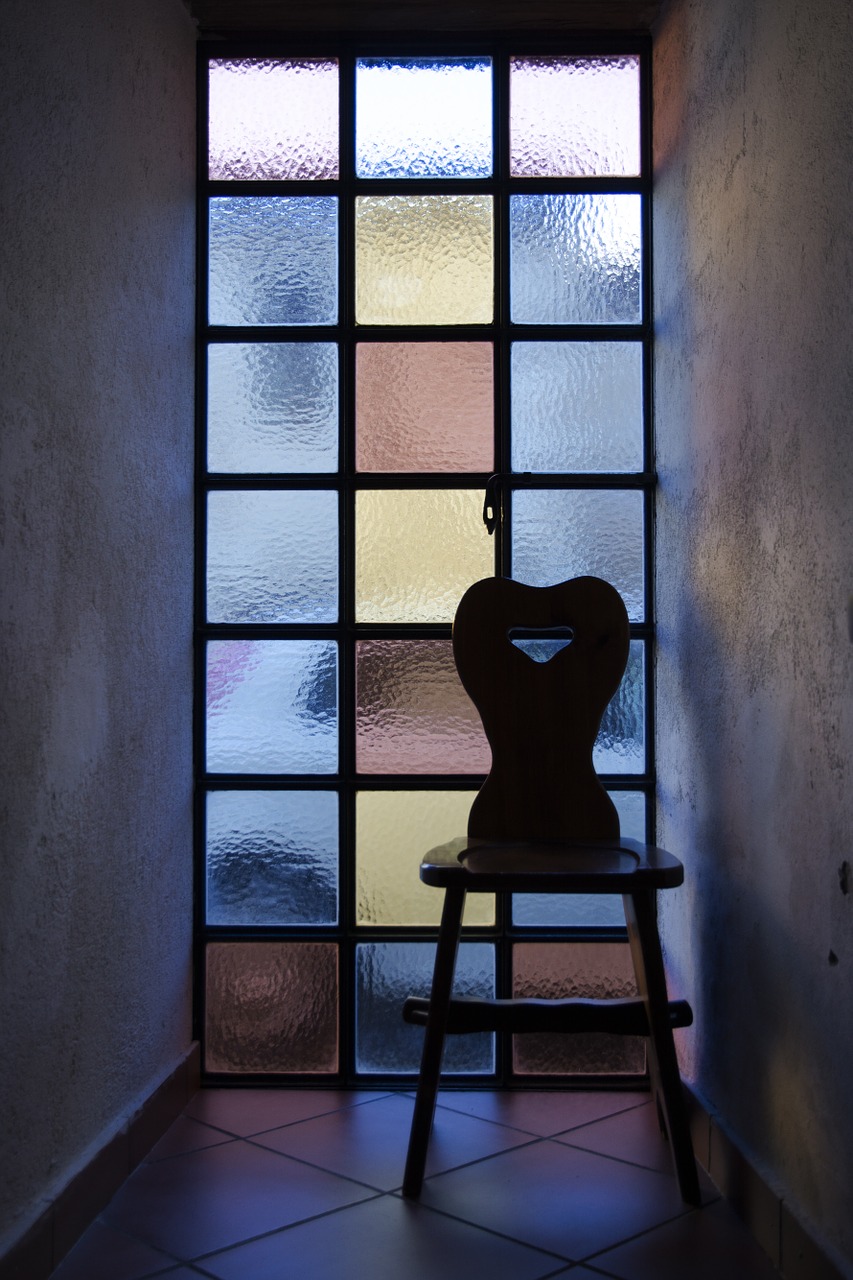 stained glass window chair fear free photo