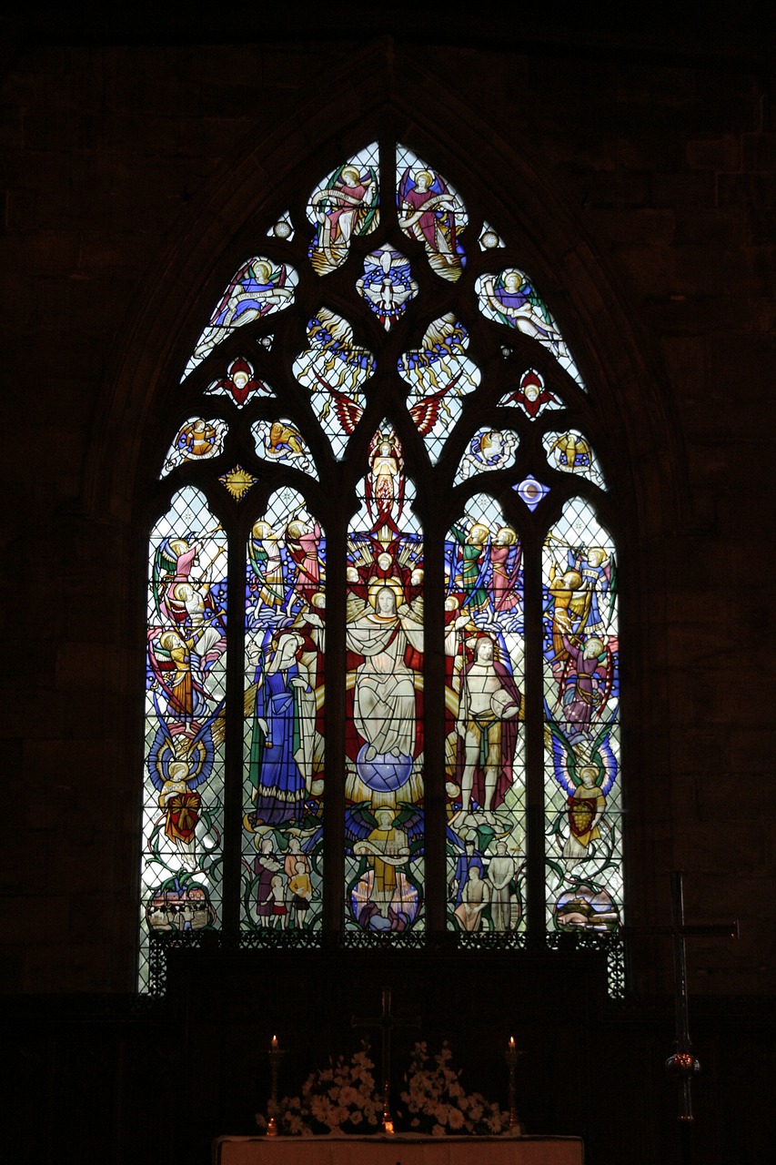 stained glass window church monument free photo