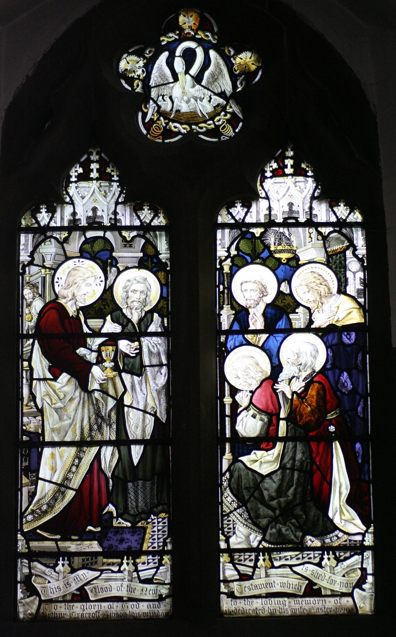 stained glass window st michael's church sittingbourne free photo