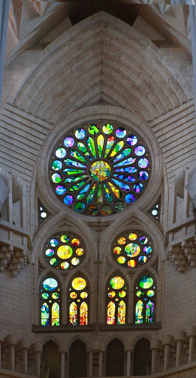stained glass window church window sagrada familia free photo
