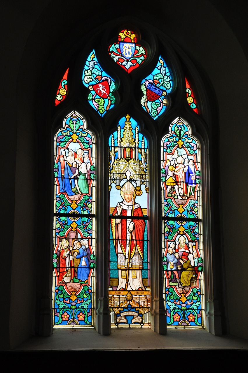 stained glass windows church chapel free photo