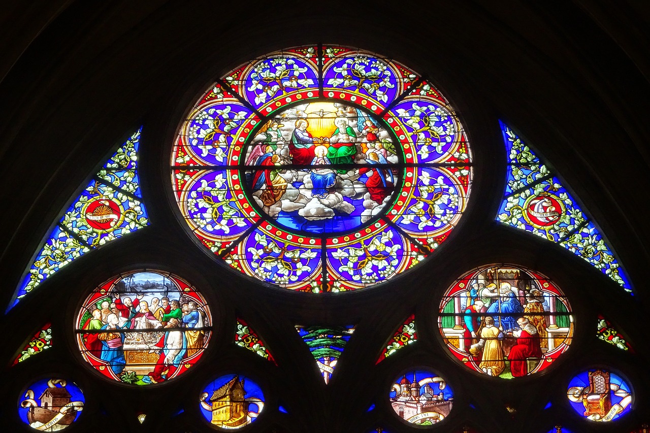 stained glass windows church religion free photo