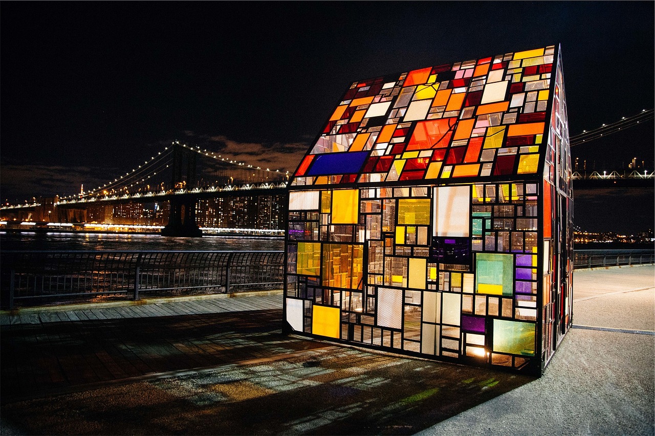 Download free photo of Stained glass windows,city,urban,bridge,lights - from needpix.com