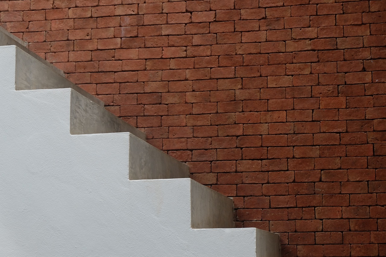 stair wall white free photo