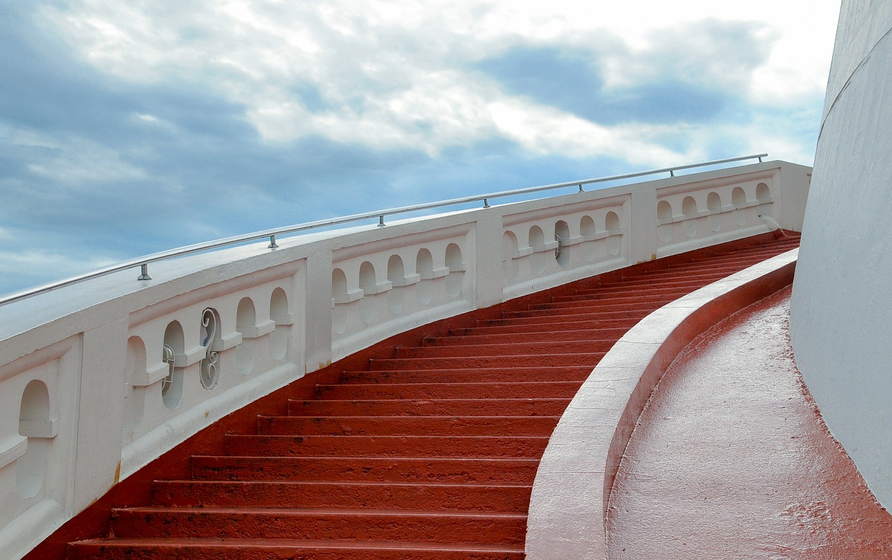 stair red stairway free photo