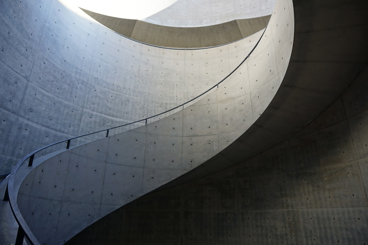 staircase spiral concrete architecture free photo