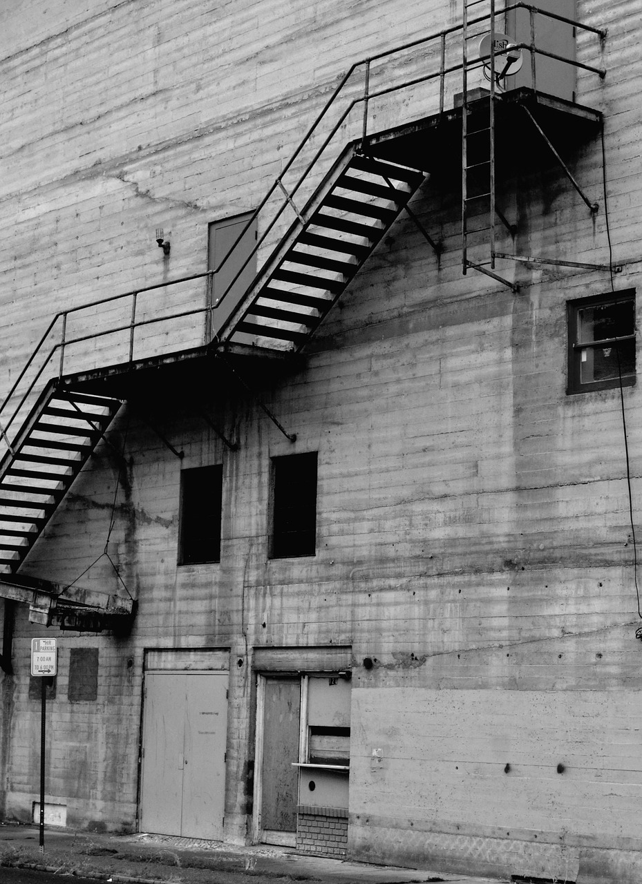 staircase black and white architecture free photo