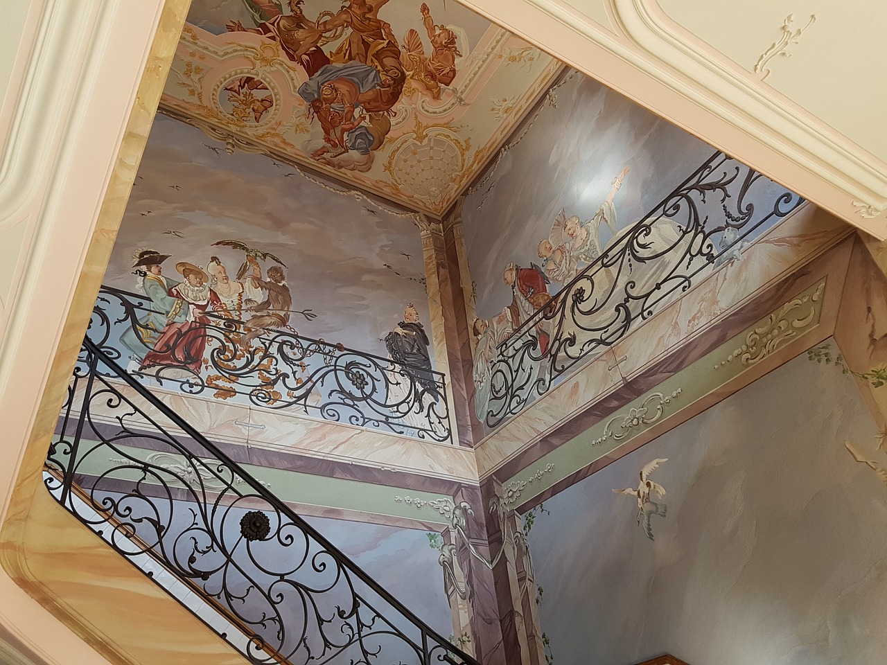staircase mural baroque free photo