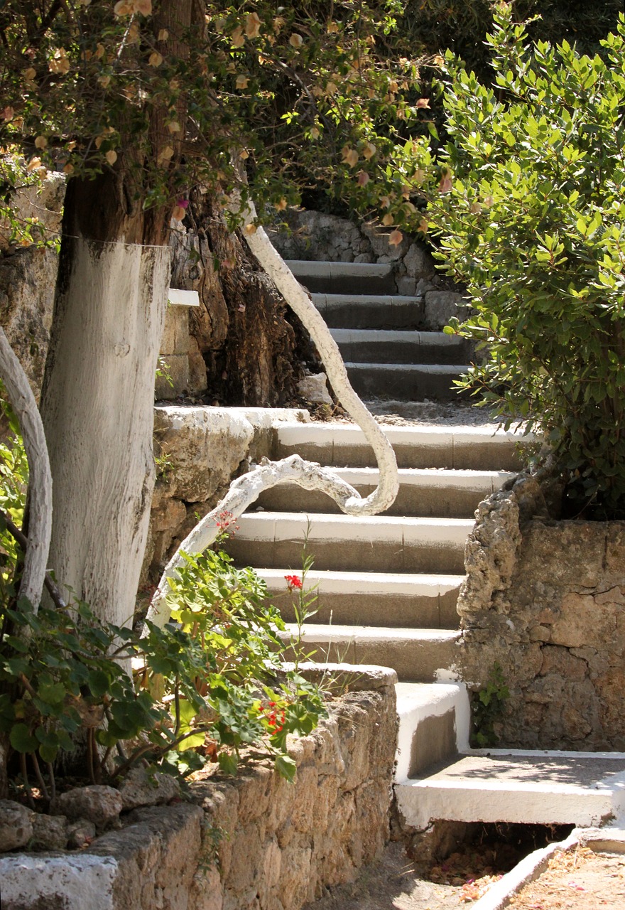 staircase greece summer free photo