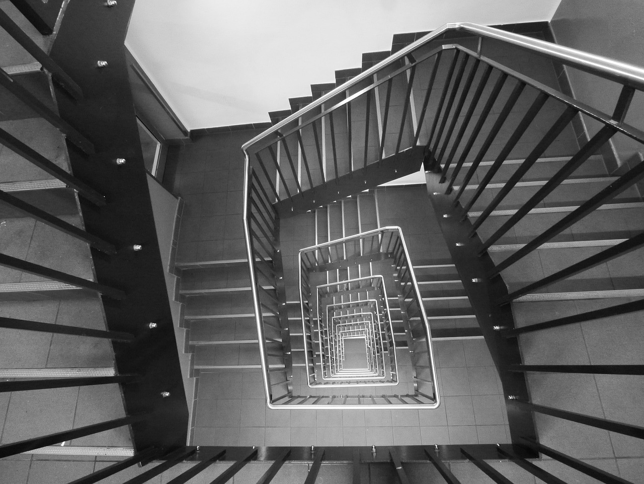 staircase black and white stairs free photo