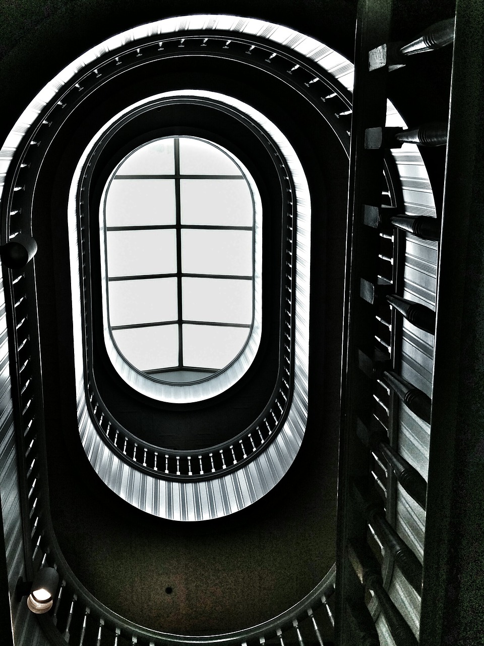 staircase spiral staircase window top of spiral staircase free photo