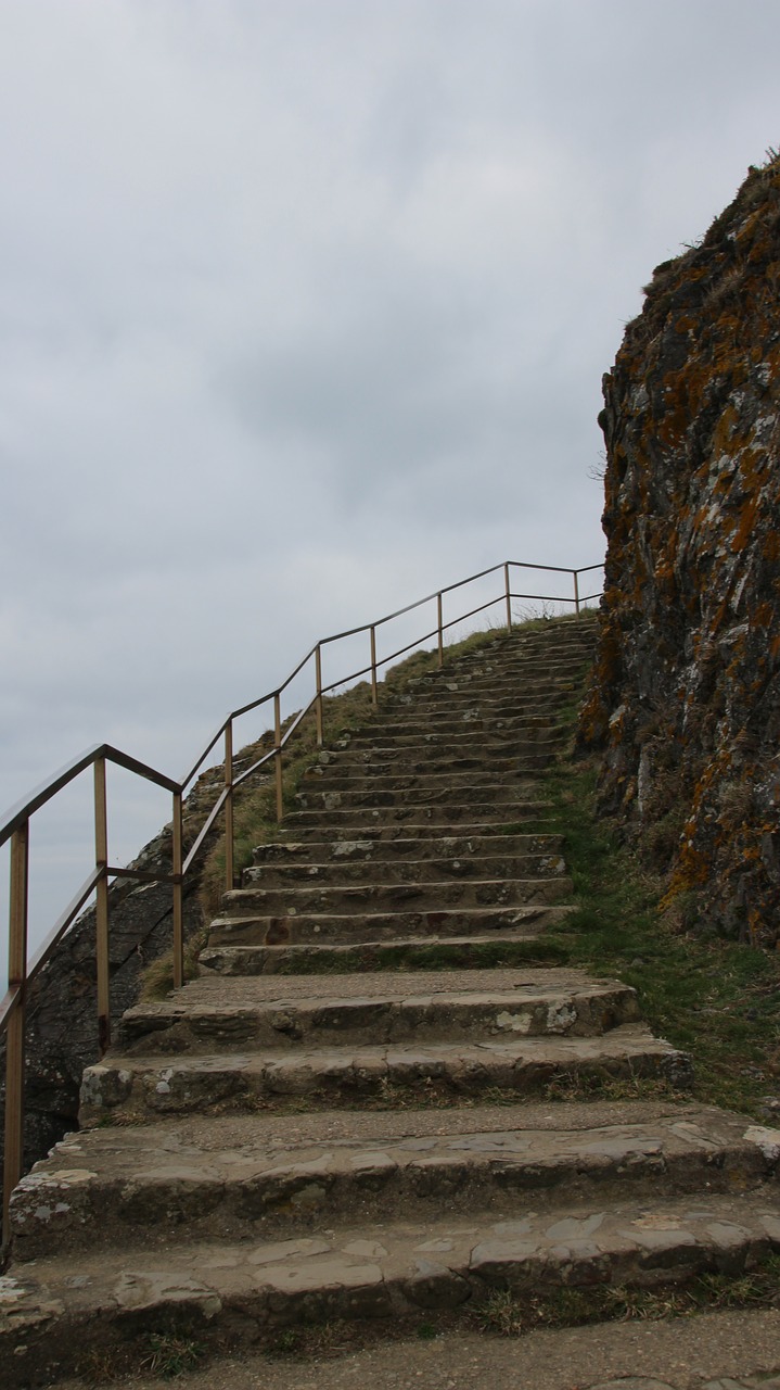 staircase outside cliff free photo