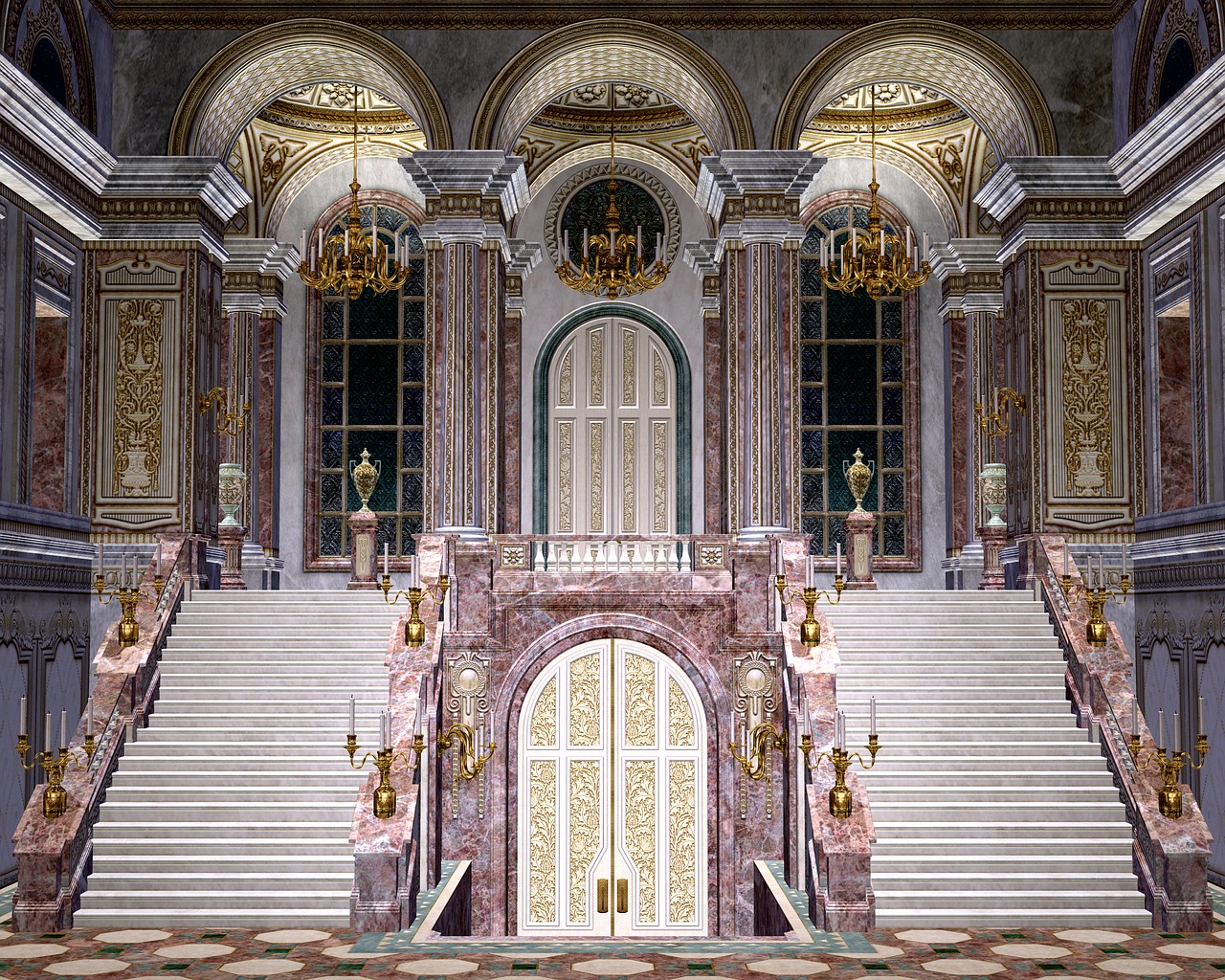 staircase ballroom luxury free photo