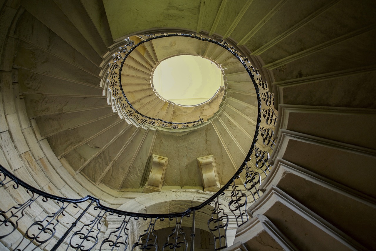 staircase circular curve free photo