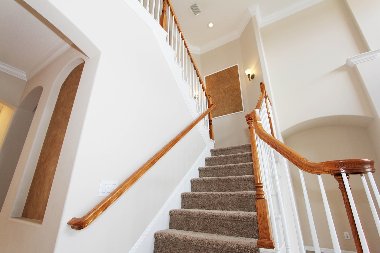 staircase carpeted house free photo