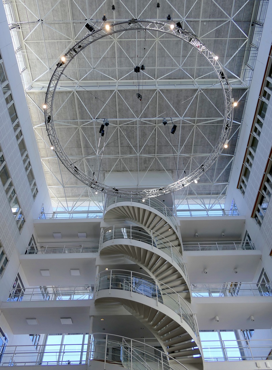 staircase  spiral  shopping centre free photo