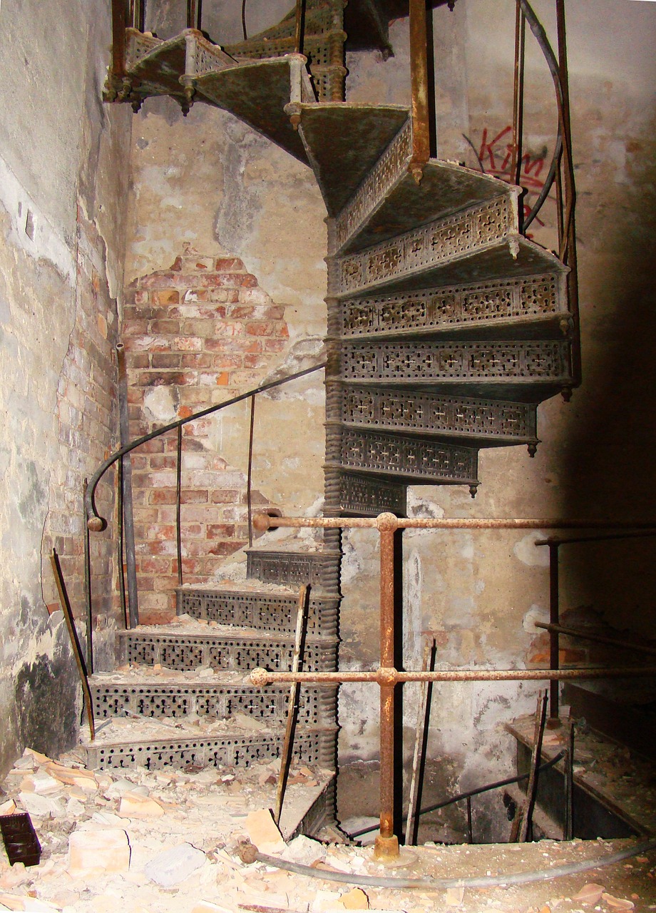 staircase iron staircase old free photo