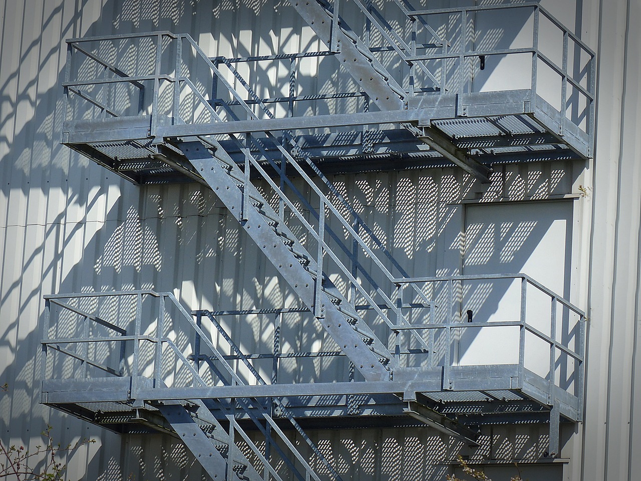 stairs escape route metal free photo