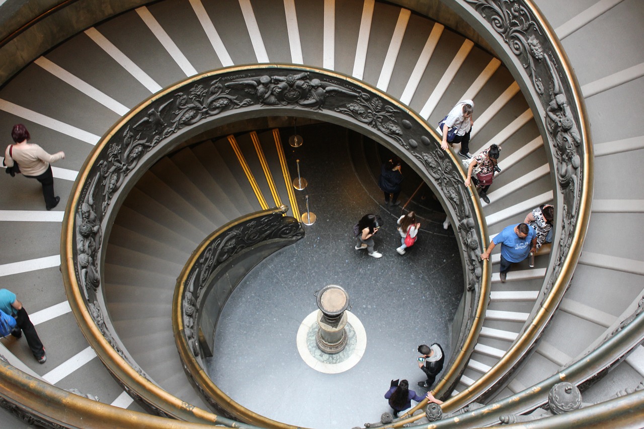 stairs vatican spiral free photo