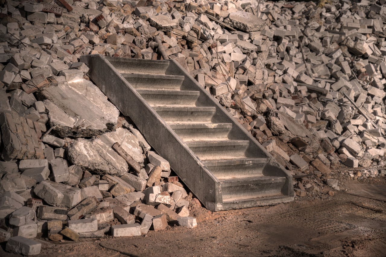 stairs concrete construction free photo