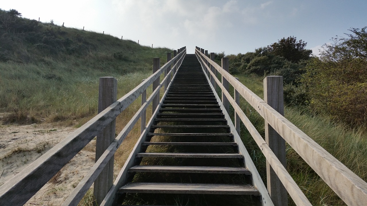stairs dune landscape free photo