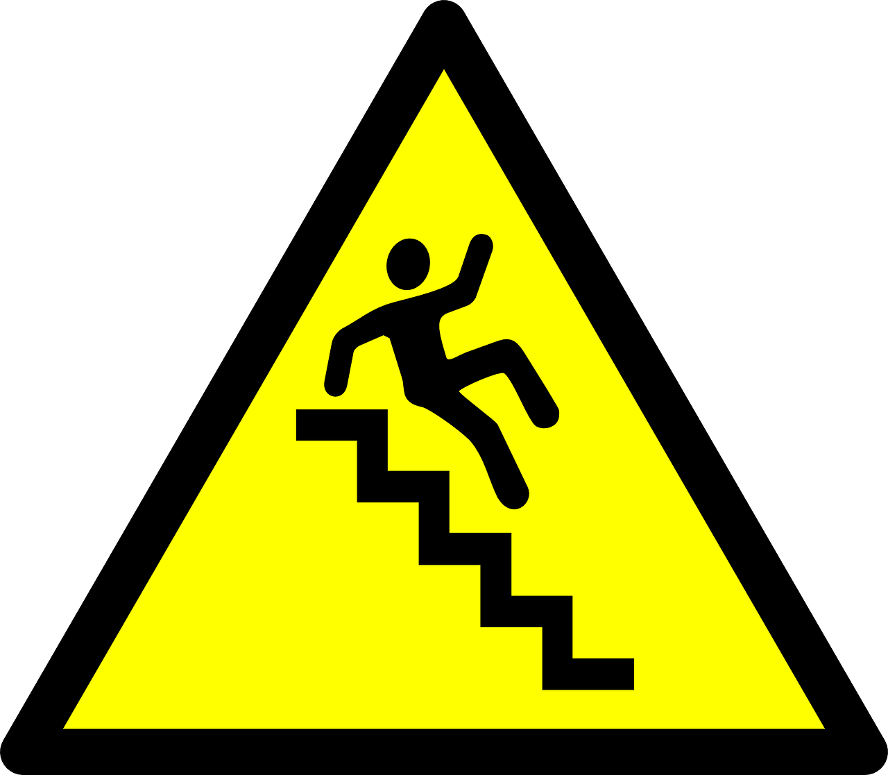 stairs caution hazard free photo