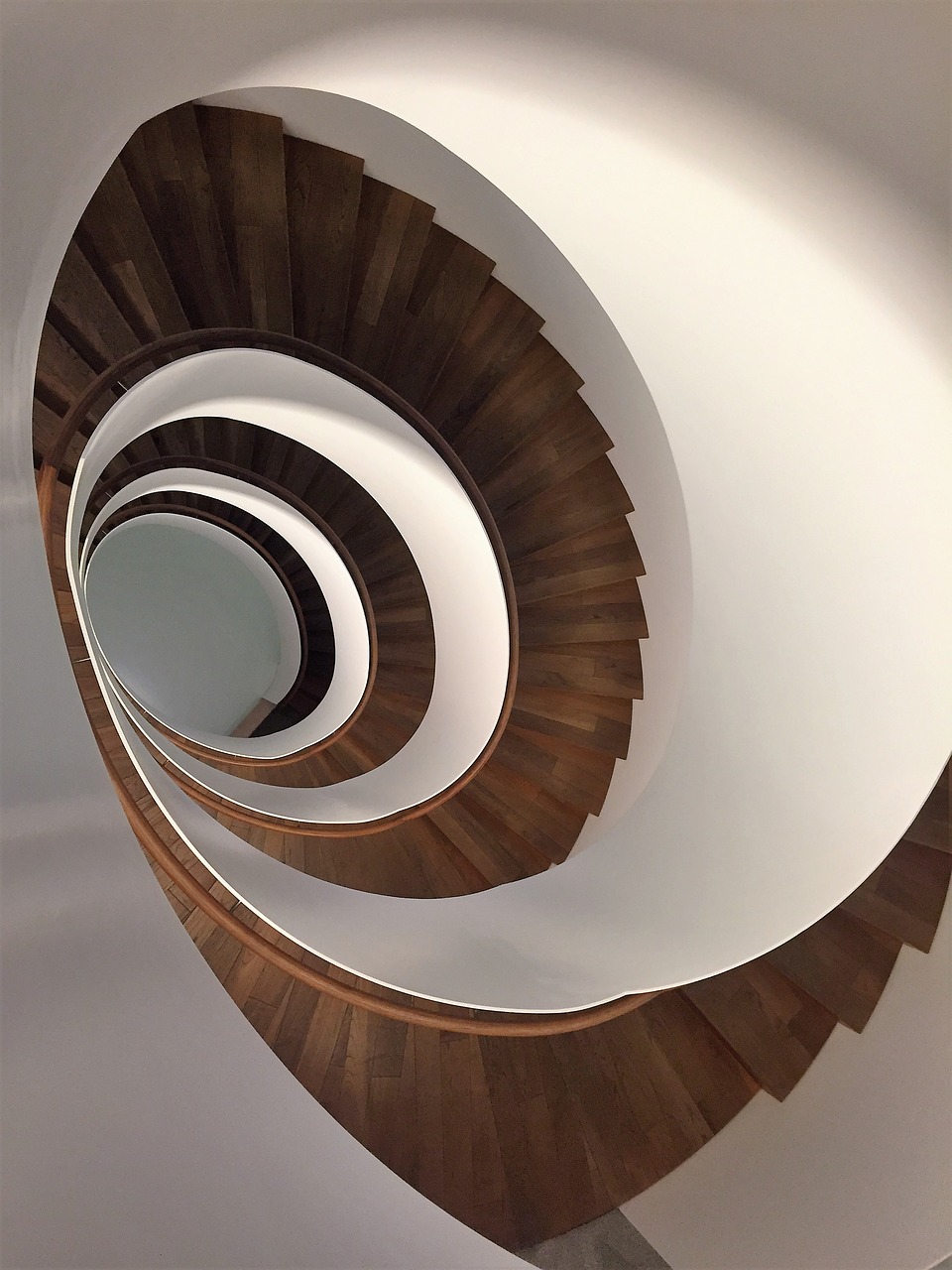 stairs spiral wood free photo