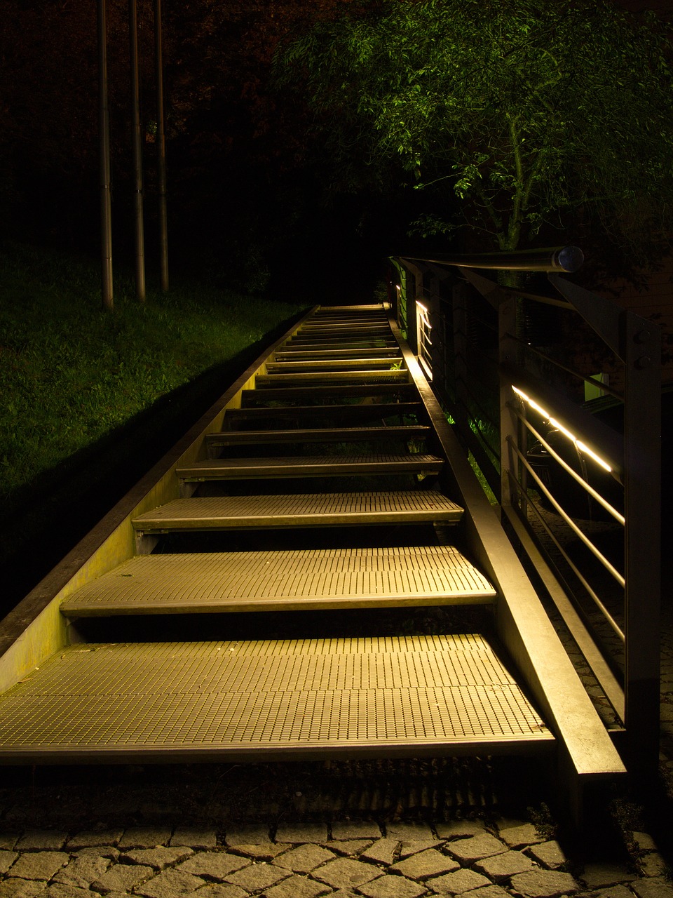 stairs architecture night free photo