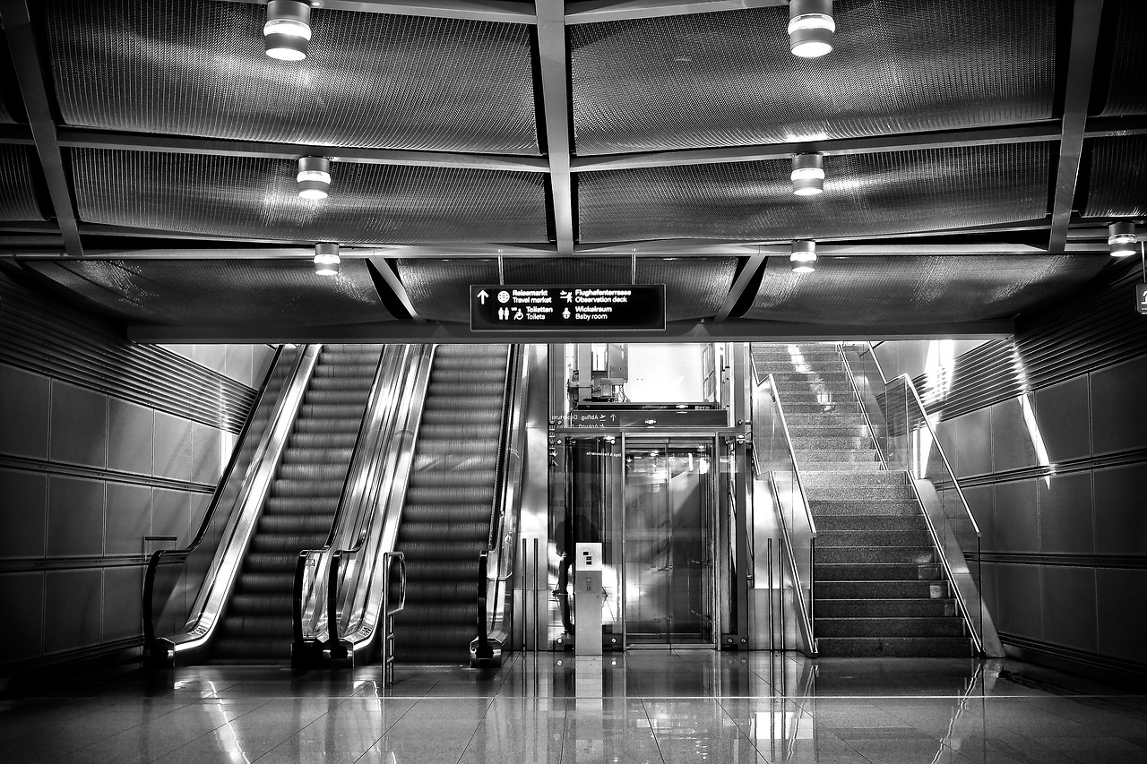 stairs escalator elevator free photo