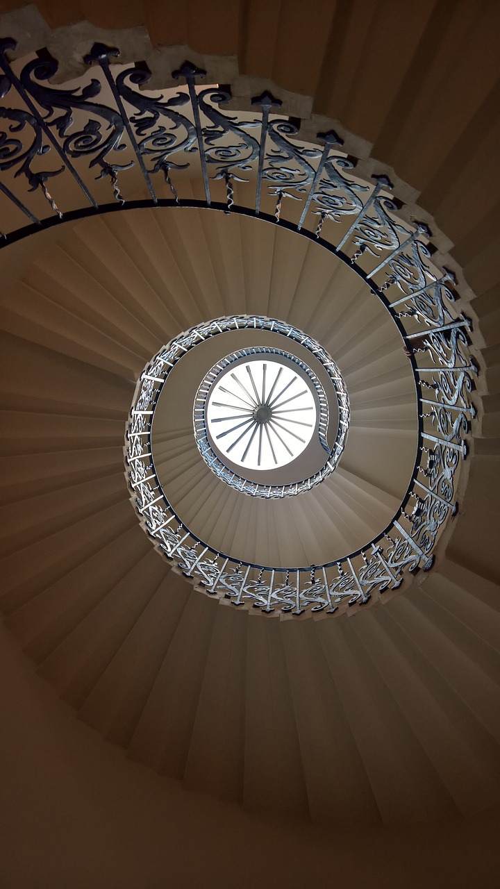 stairs spiral queens-house free photo