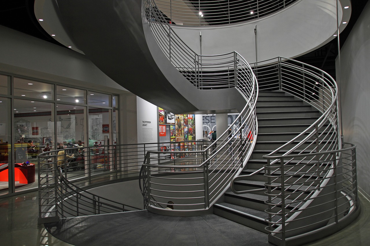 stairs petersen automotive museum los angeles free photo