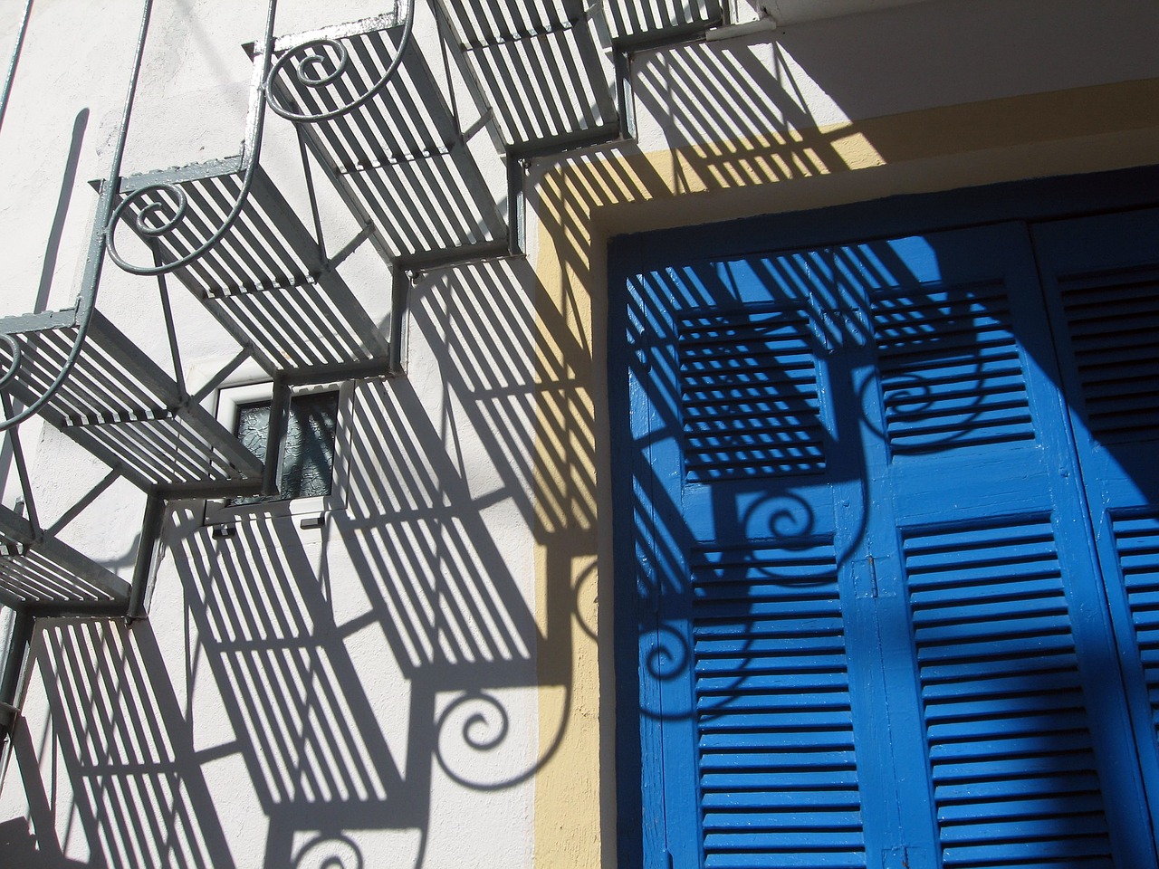 stairs shutters greece free photo