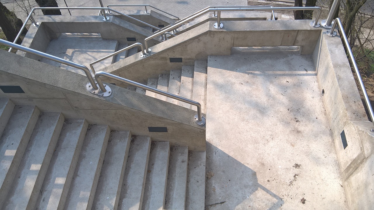 stairs concrete handrail free photo