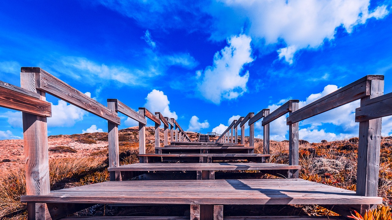 stairs beach portugal free photo