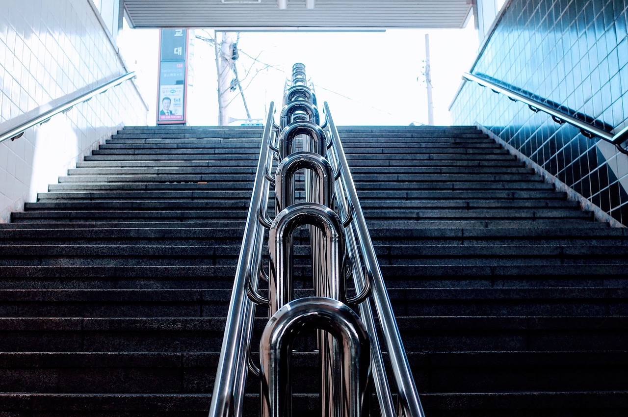 stairs station tiles free photo