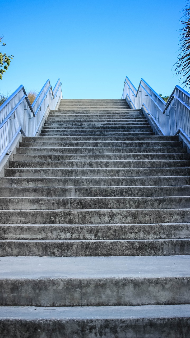 stairs steps sky free photo