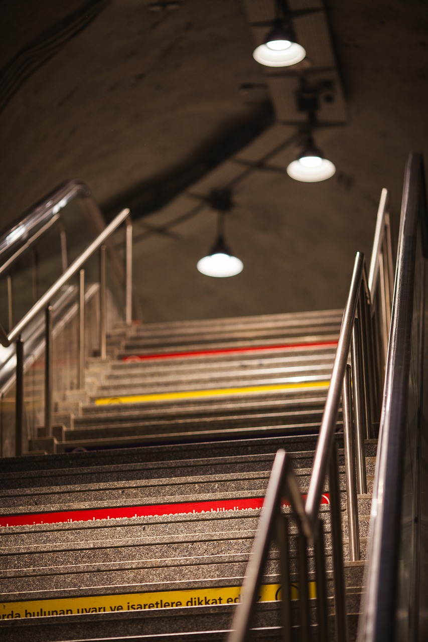 stairs color subway free photo