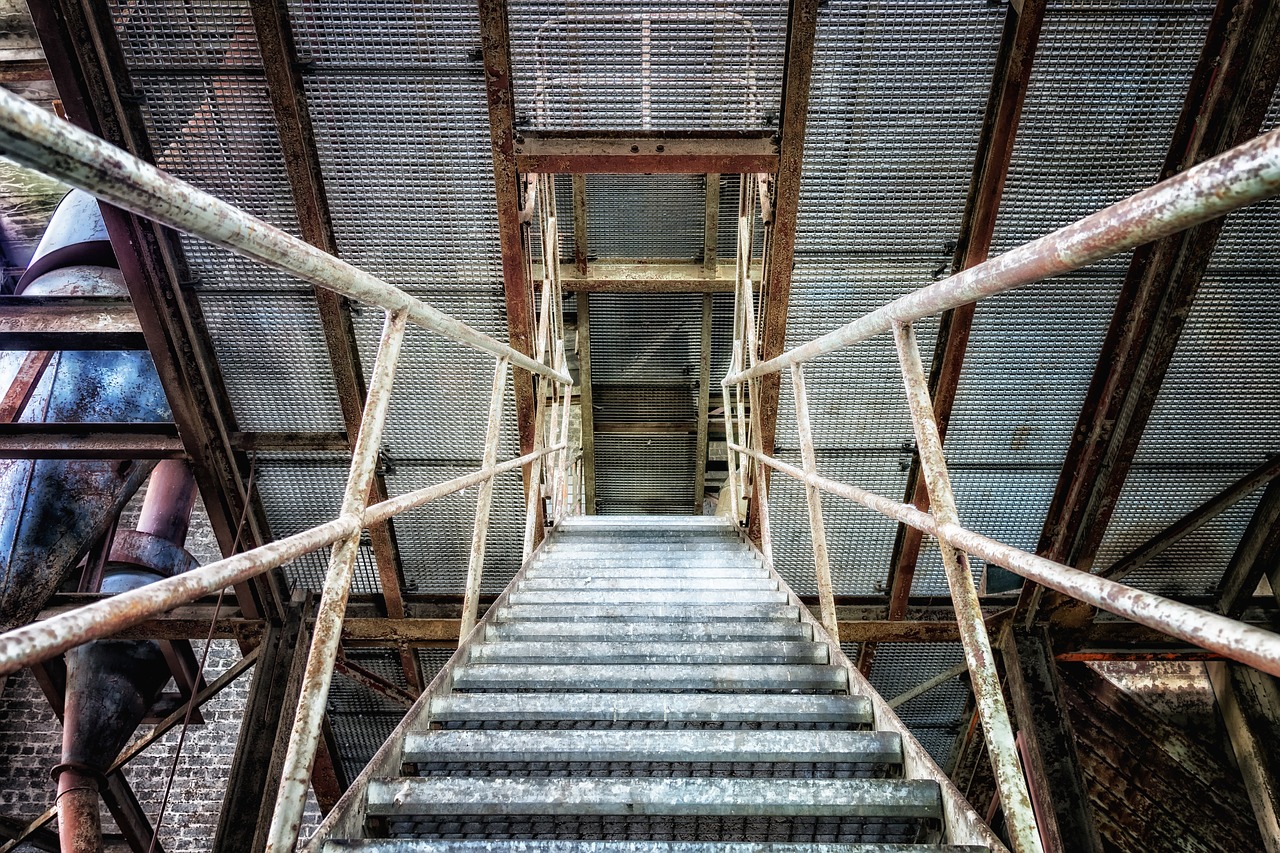 stairs metal iron free photo