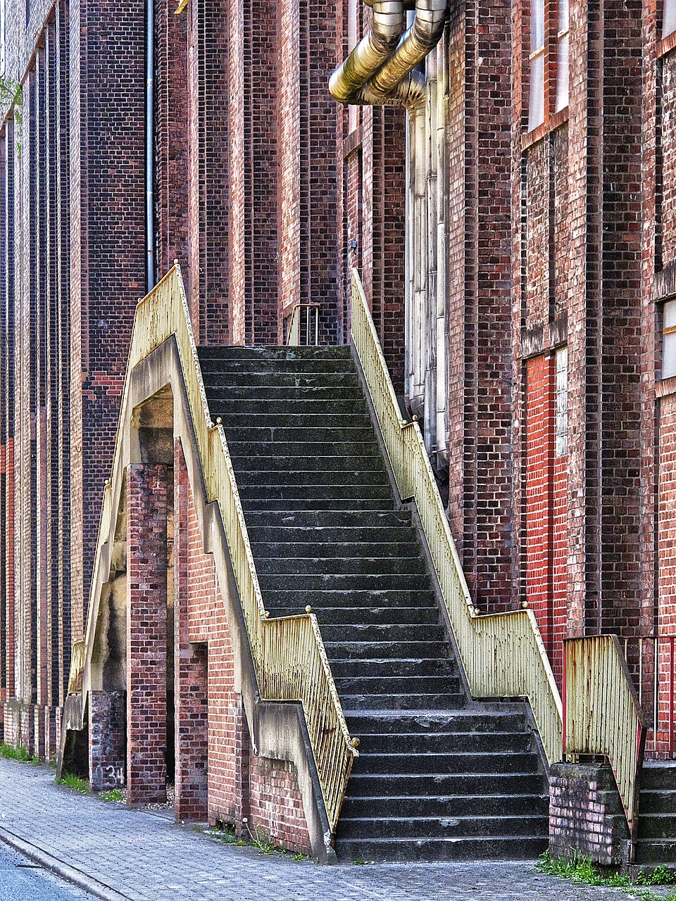 stairs facade clinker free photo