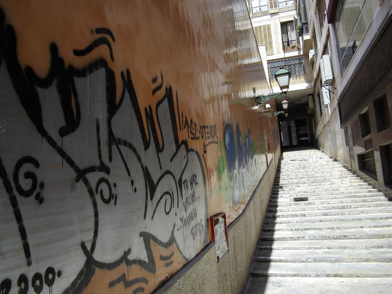 stairs majorca graffiti free photo
